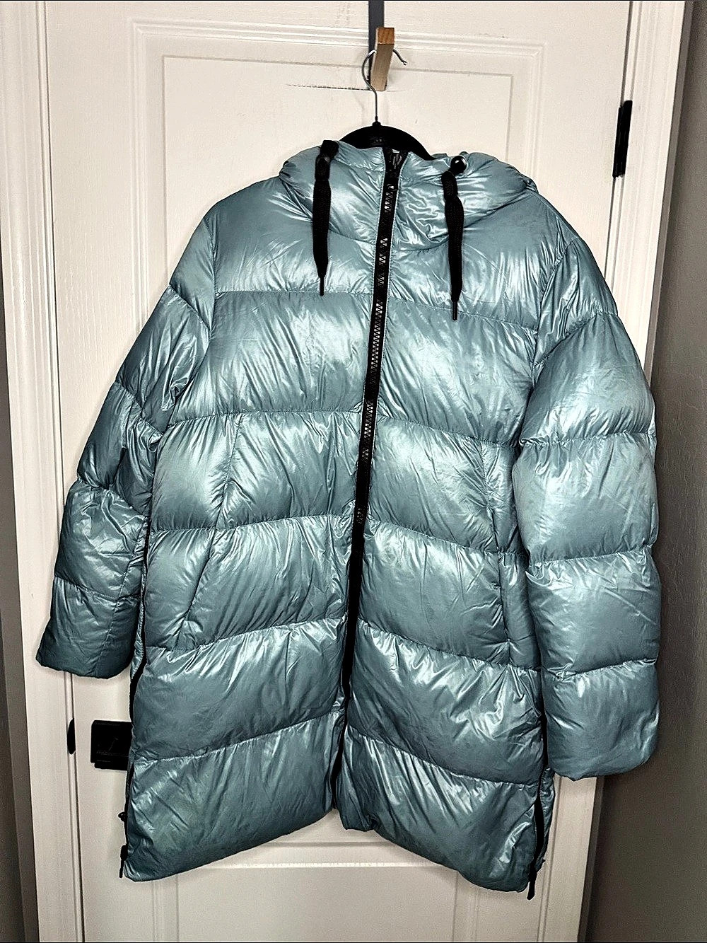 Stylus 80% Down Filled Hooded Puffer Jacket in Blue XL Like New